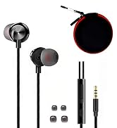 ApexOne Wired Metal in-Ear Earbuds Headphones with MIC &Volume Control and Pocket Case, Crystal C...