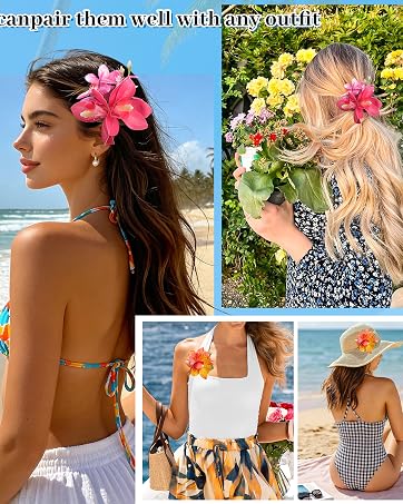 Hawaiian Flower Hair Clips for Women