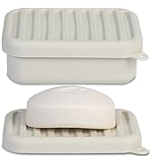 Superior Leak-Proof Silicone Travel Soap Case, Portable Soap Container with Draining Layer, Durab...