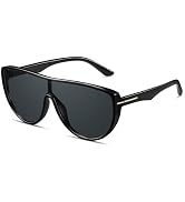 Colrea Oversized Aviator Sunglasses for Women Men Retro Big Round Aviators Trendy 70s Vintage Shi...