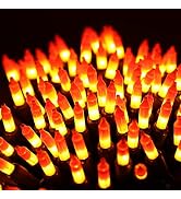 Brizled Candy Corn Halloween Lights, 100 Count Orange & Yellow Halloween Lights Connectable, UL C...