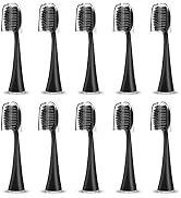 Replacement Toothbrush Heads for Burst Sonic Toothbrush with Dust Cover Caps, Charcoal Soft Brist...