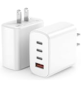 USB C Wall Charger, Amoner 2Pack 30W 4Ports iPhone Fast Charger Block (1 USB A Port +3 USB C Port...