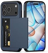 Nvollnoe Compatible with iPhone 17 Pro Case with Card Holder Dual Layer Heavy Duty Protective Sho...