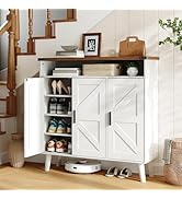 HOOBRO Shoe Cabinet Storage for Entryway, Wooden Shoe Organizer Cabinet With 3 Doors, 39.4" Frees...
