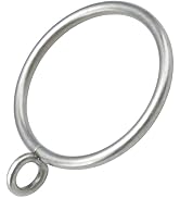 AMZSEVEN 44 Pack Curtain Rings with Eyelets, Metal Drapery Ring for Pinch Pleat Curtains, Drape R...