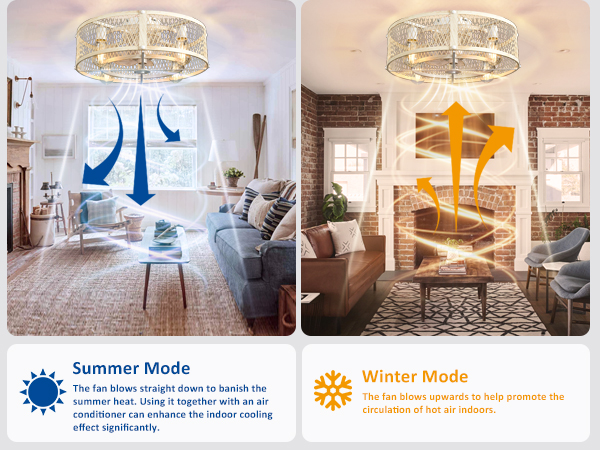 caged ceiling fan with light