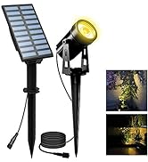 LED Landscape Solar Spotlights, T-SUN Waterproof Outdoor Solar Lights Auto ON/Off Solar Wall Ligh...