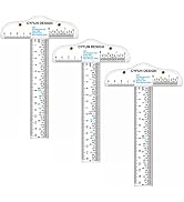 6 Inches Acrylic Clear T-Square Ruler, 3 Pack, T Square Ruler, Transparent, T Ruler, for Crafting...