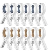 Senbobwe 12 Pack Beach Towel Clips,Pool Chair Clips,Heavy Duty Plastic Clothes Pins,Quilt Drying ...