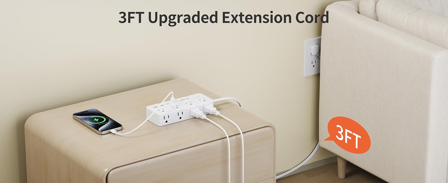 flat outlet extende,flat Extension Cord