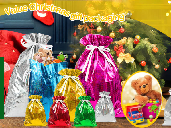 Wrapping Bags with Drawstring Ribbons
