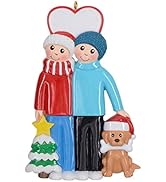 Personalized Couple with Dog Christmas Ornament 2022 - Dog Bone Ornament - Custom Couple Christma...