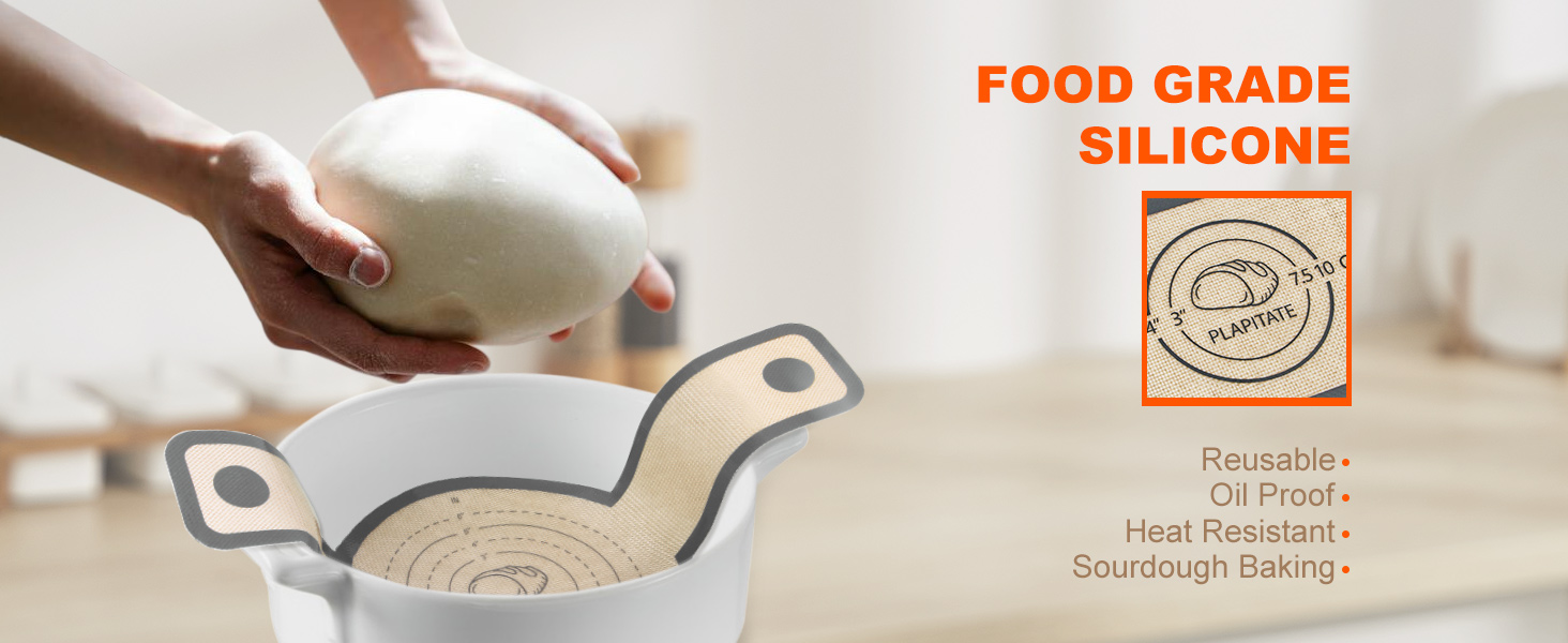 Gray round baking mat
