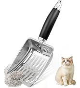 NewGF Stainless Steel Cat Litter Scoop,Metal Cat Litter Scoop,Kitty Metal Scooper,Sturdy Mesh Sco...