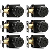 Brotima Black Passage Door Knobs Keyless Squre Plate Door Knob Closet Door Knobs Interior Non-Loc...