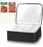 26 Slots Seed Storage Organizer Box with Insulated Bag That Holds 80-200 Seed Envelopes, Oxford C...