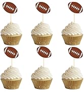 100 Pcs Football Cupcake Toppers, Football Theme Decorations for Football Sport Theme Party Baby ...