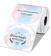 Phomemo Wavy Thermal Round Gradient Rainbow Label, Circle Label Sticker Compatible with M110/M110...