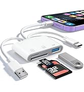 SD Card Reader for iPhone Sd Card Reader,USB-C&USB-A 3 in 3 Memory Card Reader, USB Sd Card Reade...