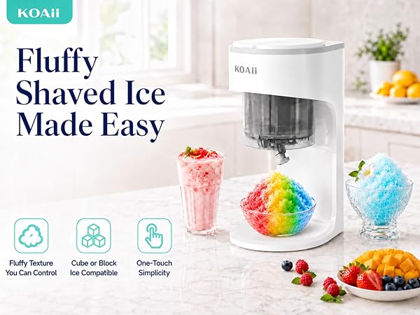 KOAii Electric Shaved Ice Machine for Fluffy Ice Desserts