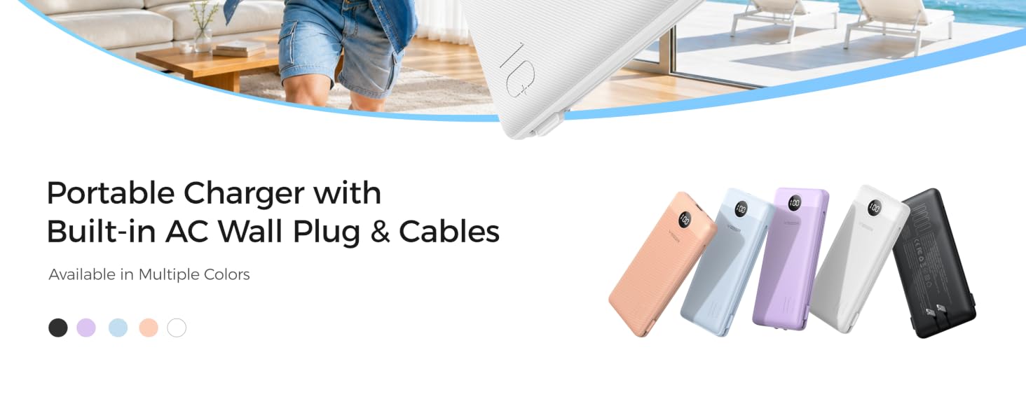 portable charger with built in plug