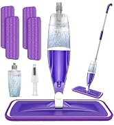 Spray Mops for Floor Cleaning: Floor Mop Refillable with 4X Washable Pads for Swiffer PowerMop - ...