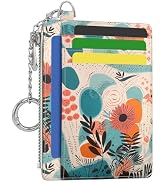Hancynir Boho Floral Small Wallet Women Credit Card Holder, Slim RFID | Zipper Keychain Wallet, T...