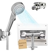 Terapaton RV Shower Faucet Set with Shower Bezel, All-Metal RV Shower Faucet Replacement with Hos...