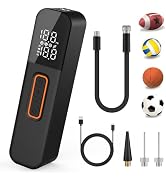 BAMCOO Ball Pump for Sports Balls, Electric Basketball Pump with 2 Needles &1 Air Nozzle, Digital...