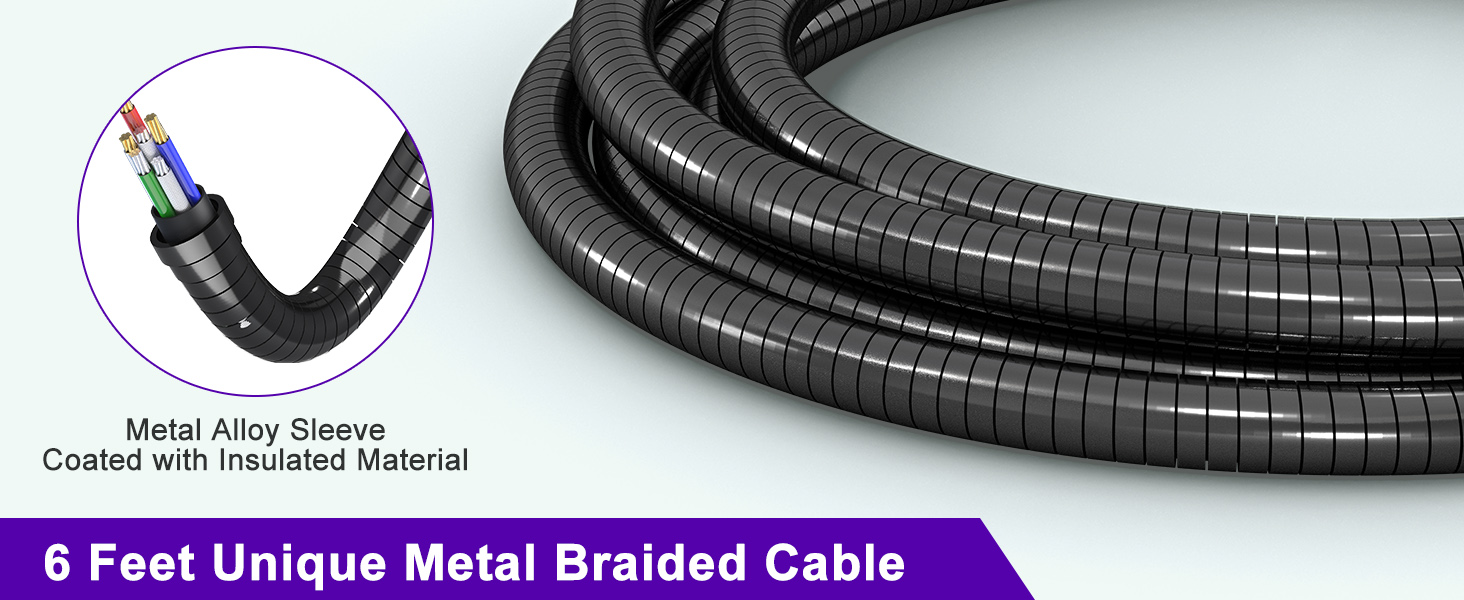 metal braided iphone charging cord