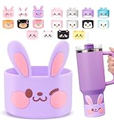 for Stanley Boot, Cute Cartoon Animal Silicone Boot for Stanley Cup 40 oz Quencher Adventure Tumb...