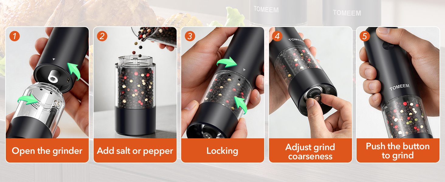 Rechargeable Electric Salt and Pepper Grinder Set