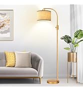 Upgraded Dimmable Floor Lamp, 1200 Lumens LED Bulb Included, Gold Arc Floor Lamps for Living Ro...