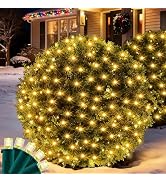 Wabarle Led Christmas Net Lights for Bushes, 132LED 6FT x 6FT Connectable UL Certified Net Lights...