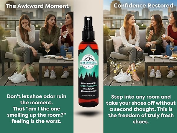 Lumi Outdoors Shoe Deodorizer Spray Shoe Smell Scent and Odor Remover