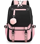 Backpack for Girls Casual Daypack Nylon Waterproof Kids Elementary Middle Schoolbag Children Bookbag