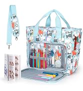 Katech Upgraded Crochet Bag Organizer Yarn Storage Bag with Beginner Crochet Books, Crochet Tote ...