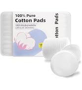 Boxed 100% Cotton Rounds for Face (150), Dual-Texture, Soft, Lint-Free Makeup Remover Pads, Hypoa...