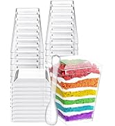 NEEBAKE 60 Sets 5oz Dessert Cups with Lids and Spoon - Parfait Cups with Lids for Appetizer for P...