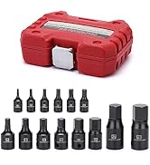 MIXPOWER 14-Piece Dr. Bit Socket Set, 2.5mm to 19mm, 1/4", 3/8" and 1/2" Drive, Cr-Mo Impact Grad...