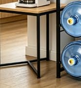 THRIFTYRACK 5 Gallon Water Jug Holder with 3-Tier Storage Shelves - Heavy Duty Stand with Fast Fl...