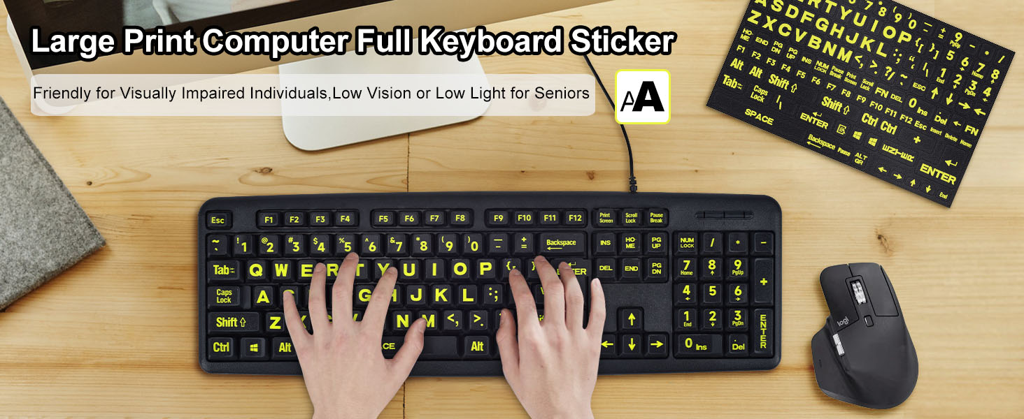 Universal English Large Lettering Keyboard Stickers