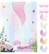 ASTARON Pin The Tail on The Mermaid Game for Kids Birthday Party, Mermaid Party Game with 24 pcs ...