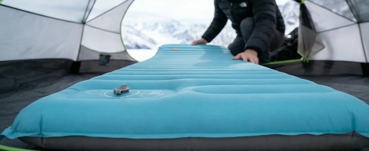 Inside tent, Airlive2000 pad laid out for sleeping comfort.