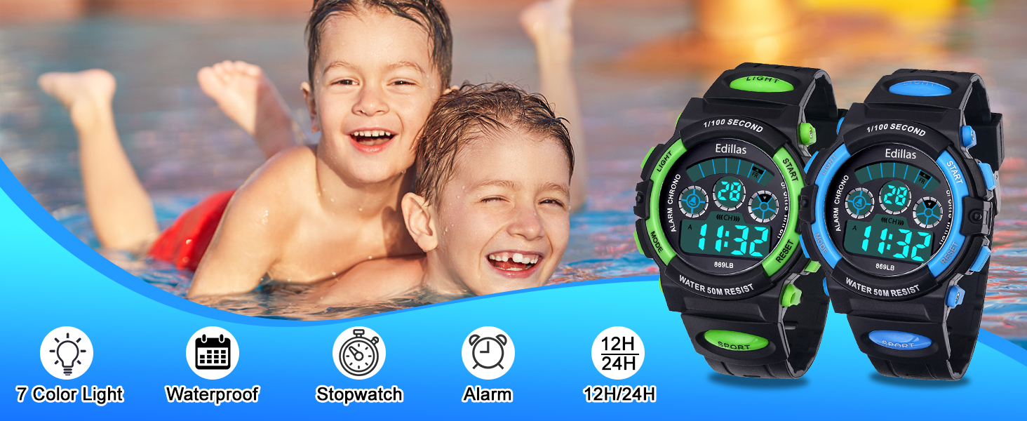 Multi-function kids digital watch