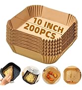 Air Fryer Liners Disposable,200PCS Victoyaw 10 Inch Square Air Fryer Parchment Paper Liners for 8...