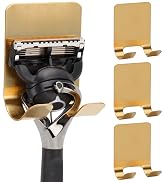 Blueden Self Adhesive Hooks Waterproof Razor Holder in Inside Shower 4 Pack, Metal Heavy Duty Uti...