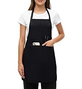 BOHARERS Chef Apron - Heavy 9.17oz Canvas Work Apron with 4 Pockets for Unisex, Ideal for Cooking...
