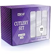Heavy Weight Plastic Silverware Set - 200 Plastic Forks, 100 Plastic Knives, 100 Plastic Spoons D...